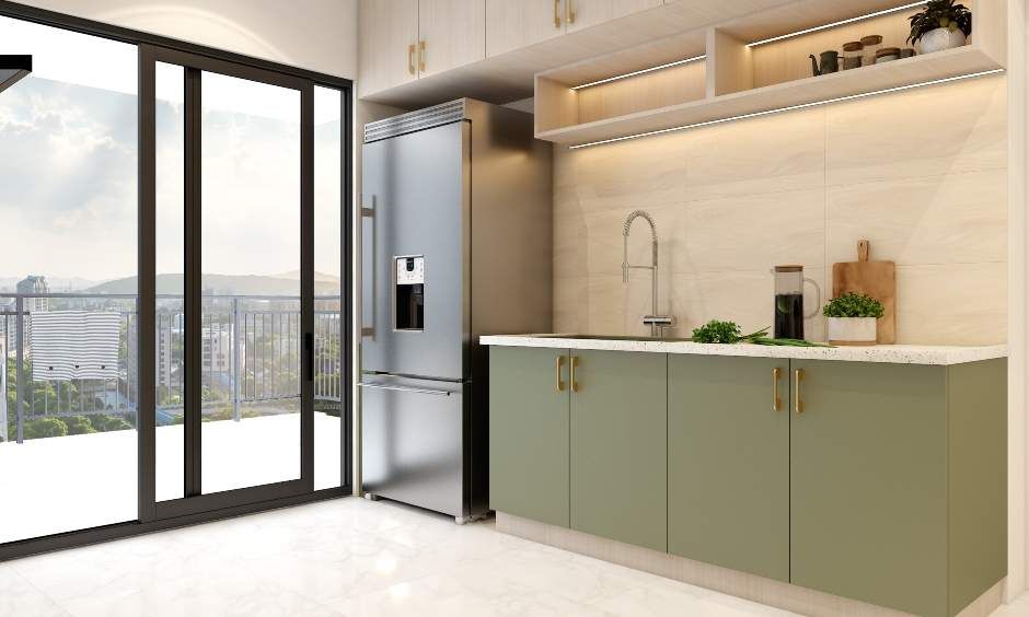 A Modern Parallel Kitchen In Sage Green (2)