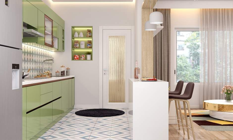 An Open Straight Kitchen In Fresh Colours (3)