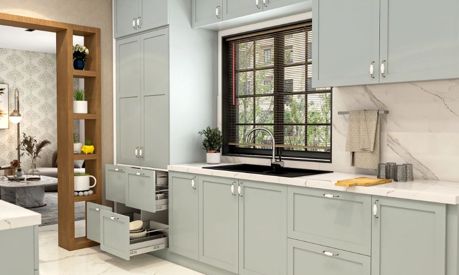 Soft Grey Parallel Kitchen With Smart Storage (1)