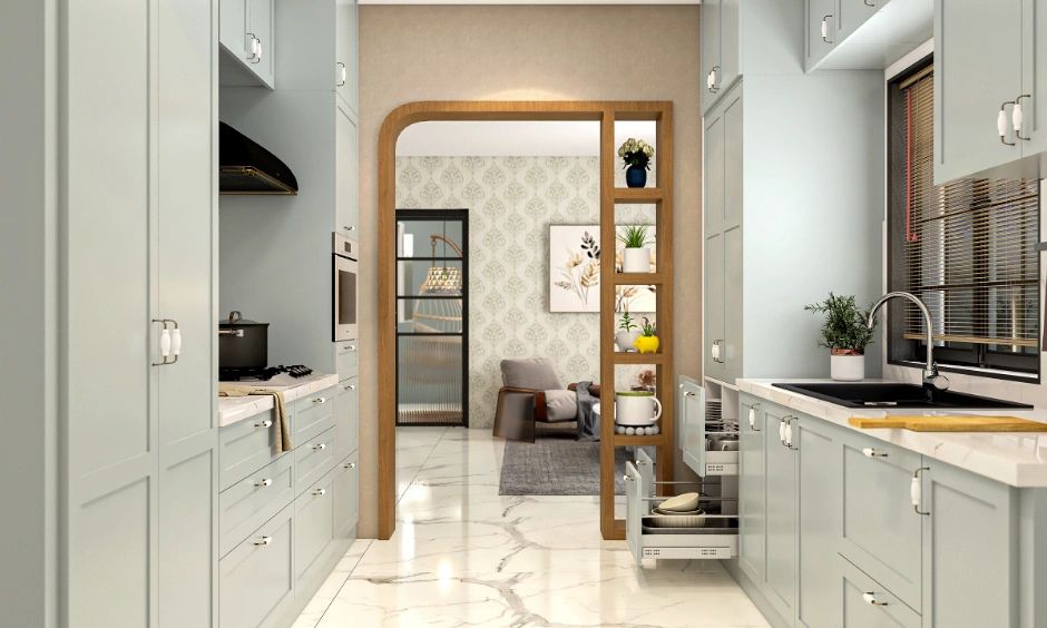Soft Grey Parallel Kitchen With Smart Storage (2)